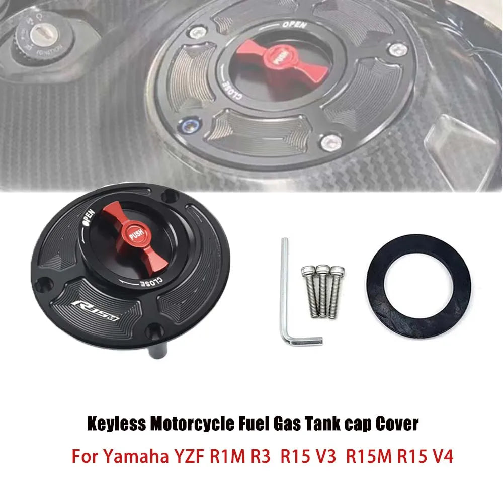 Yamaha Keyless Fuel Gas Tank Cap Cover – Premium Aluminum Accessory