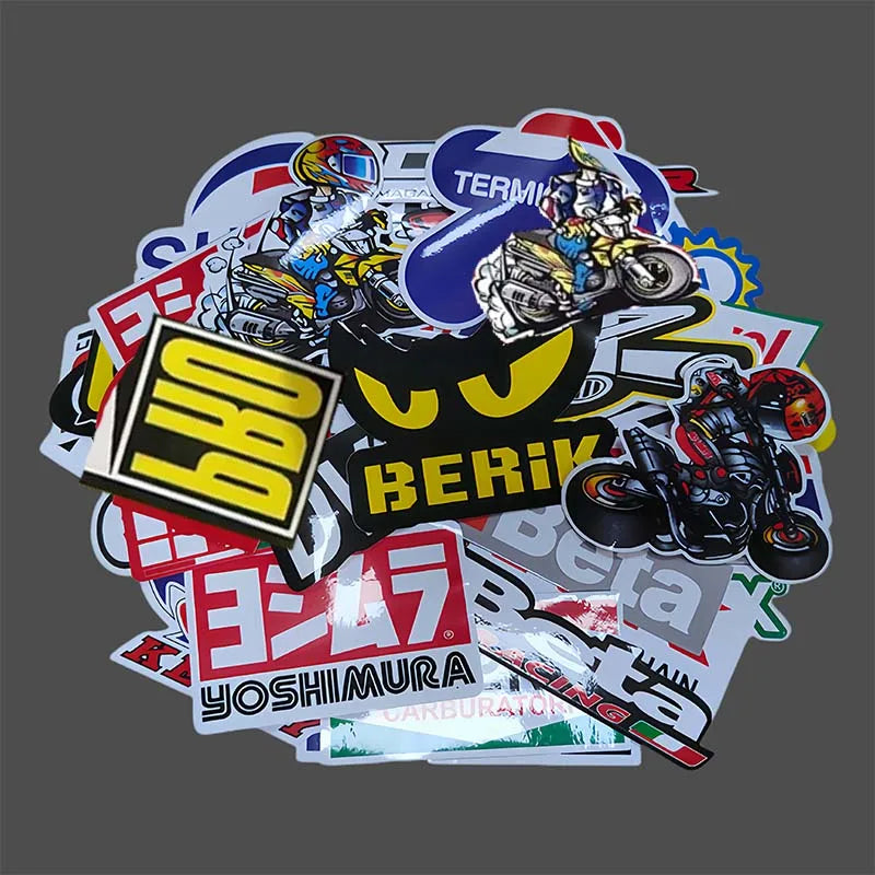 Juego de pegatinas para motocicleta (40, 80 y 120 piezas) | Calcomanías para casco y tanque