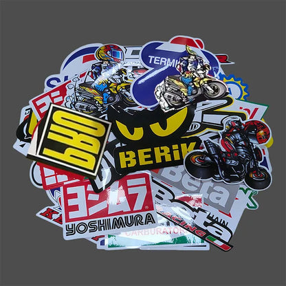 Juego de pegatinas para motocicleta (40, 80 y 120 piezas) | Calcomanías para casco y tanque