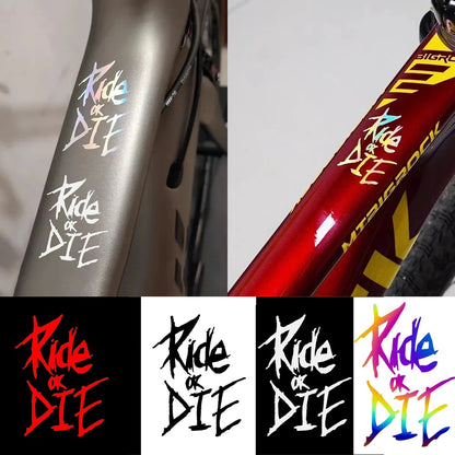 Pegatinas para cuadro de bicicleta Ride or Die | Calcomanías para MTB y motocicletas